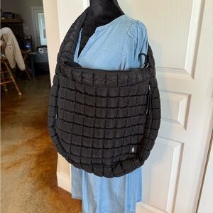 Free People Black Quilted Tote Bag